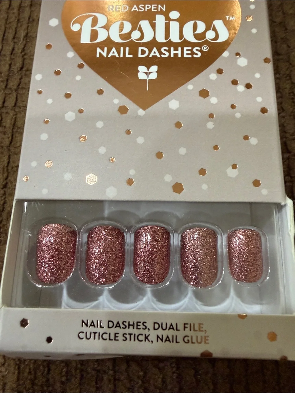 Red Aspen Nail Dashes Press-On Nails - Picture 11 of 13